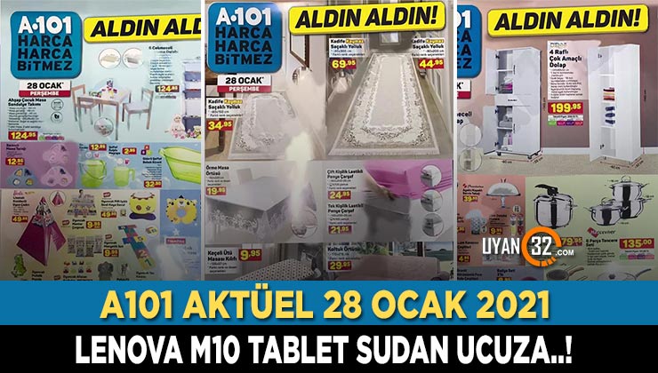 A101 Aktüel 28 Ocak 2021 Kataloğu; Lenova M10 Tablet Sudan Ucuza..!