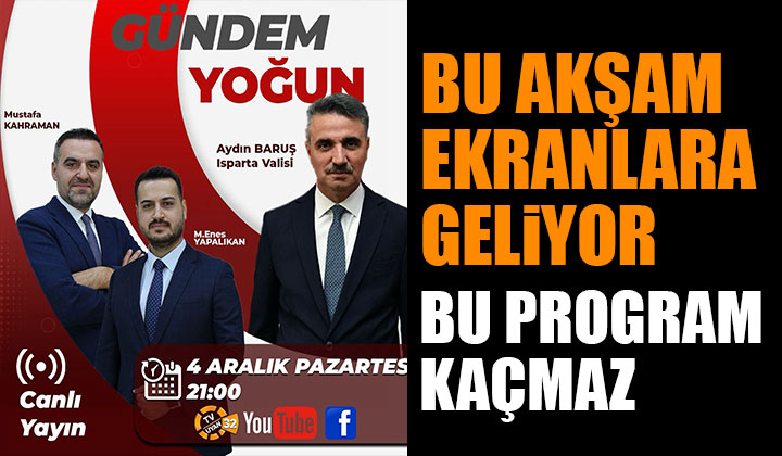 Gündem Yoğun Bu Akşam TV32’de Konuk: Aydın Baruş