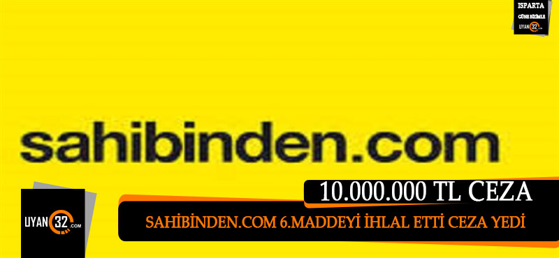 Sahibinden.com’a 10 Milyon TL’lik Ceza