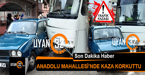 Anadolu Mahallesinde Otomobil İle Minibüs Çarpıştı