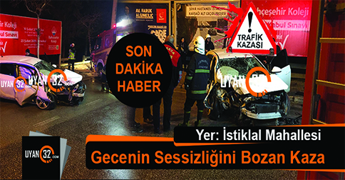 Isparta’da Gecenin Sessizliğini Bozan Trafik Kazası, 2 Kişi Yaralı