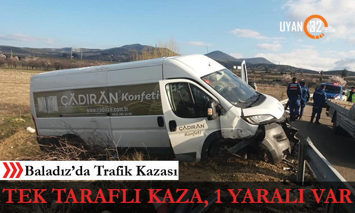 Isparta Baladız’da Trafik Kazası, 1 Yaralı Var