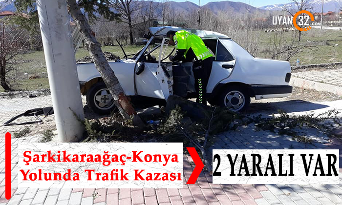 Şarkikaraağaç-Konya Yolunda Trafik Kazası, 2 Kişi Yaralı