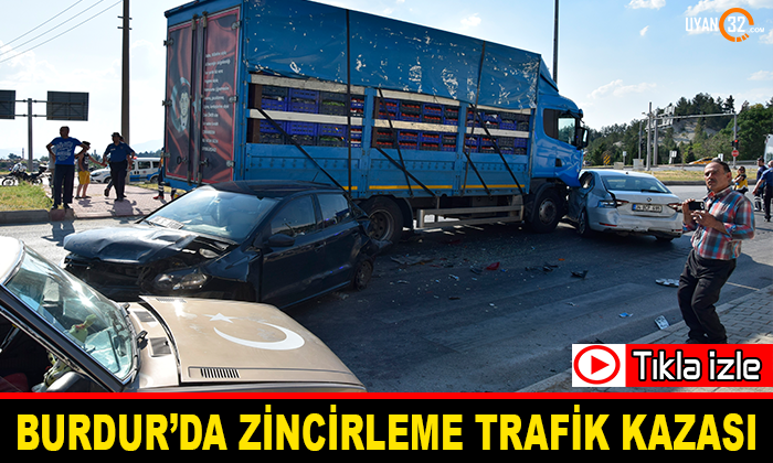 Burdur’da Zincirleme Trafik Kazası 5 Yaralı