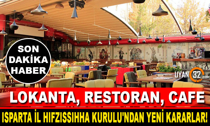 Isparta’da Lokanta Restoran ve Kafe İçin Yeni Genelge