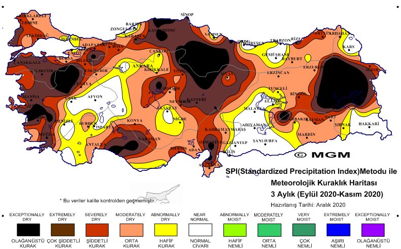 Türkiye Kuraklık Haritası