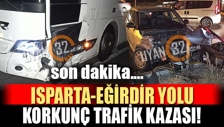 Gece Yarısı Korkunç Kaza; Otobüs ve Otomobil Çarpıştı!