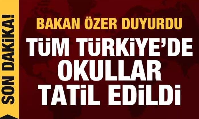 Tüm Türkiye’de Okullar 13 Şubat’a Kadar Tatil Edildi