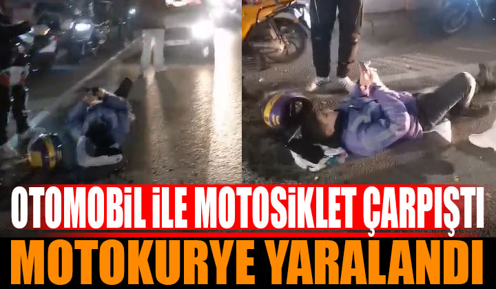 Özkanlar’da Trafik Kazası: Motokurye Yaralandı